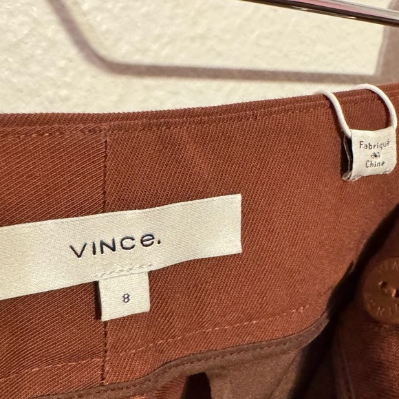 NWT Vince Wide-Leg Tailored Trousers in Brown - Picture 4 of 8